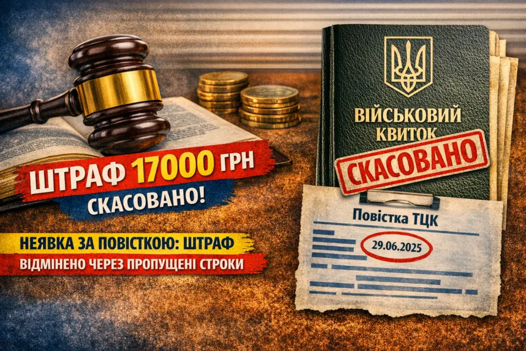 Скасовано штраф ТЦК 17000 грн за неявку за повісткою рішення суду